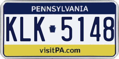 PA license plate KLK5148