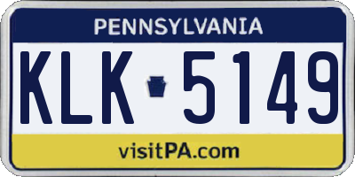 PA license plate KLK5149
