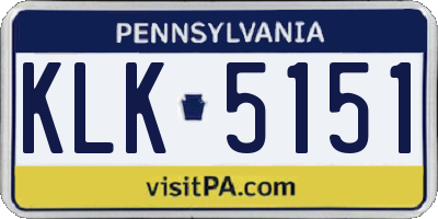PA license plate KLK5151
