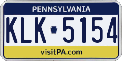 PA license plate KLK5154