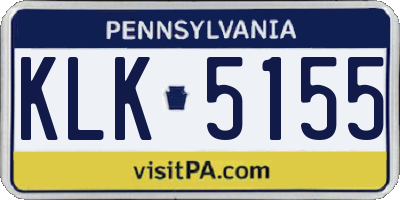 PA license plate KLK5155