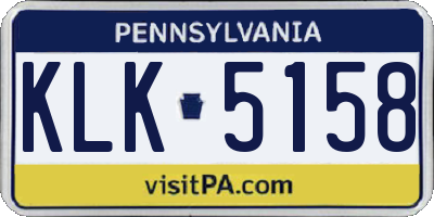 PA license plate KLK5158