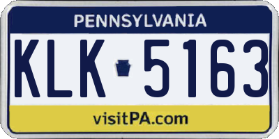 PA license plate KLK5163