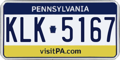 PA license plate KLK5167