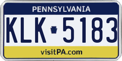 PA license plate KLK5183