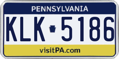 PA license plate KLK5186