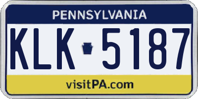 PA license plate KLK5187