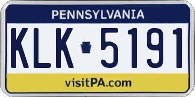 PA license plate KLK5191