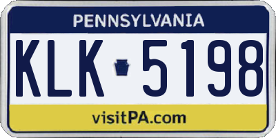 PA license plate KLK5198