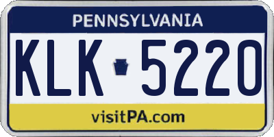 PA license plate KLK5220