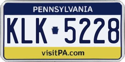 PA license plate KLK5228