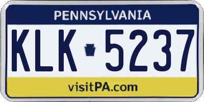 PA license plate KLK5237