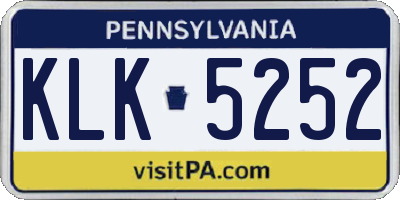 PA license plate KLK5252