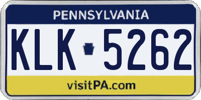 PA license plate KLK5262
