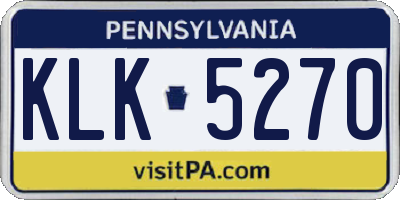 PA license plate KLK5270