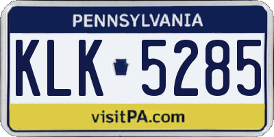 PA license plate KLK5285