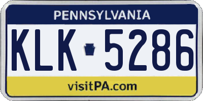 PA license plate KLK5286