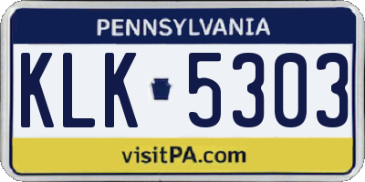 PA license plate KLK5303