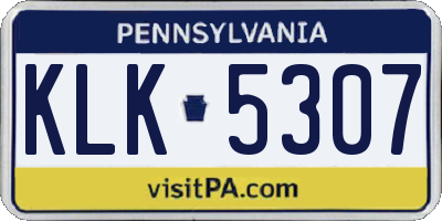 PA license plate KLK5307