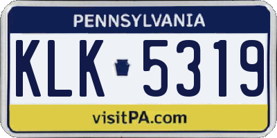 PA license plate KLK5319