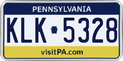 PA license plate KLK5328