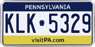PA license plate KLK5329