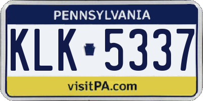 PA license plate KLK5337