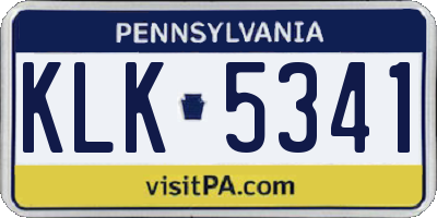 PA license plate KLK5341