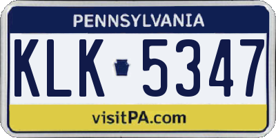 PA license plate KLK5347