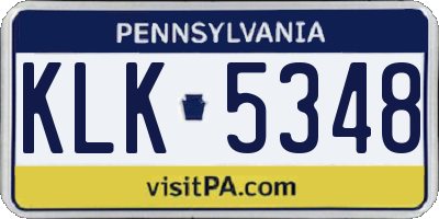 PA license plate KLK5348
