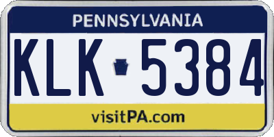 PA license plate KLK5384