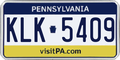 PA license plate KLK5409
