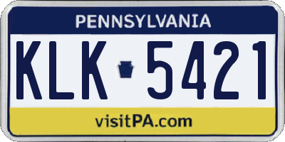PA license plate KLK5421