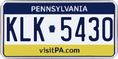 PA license plate KLK5430