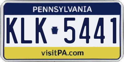 PA license plate KLK5441