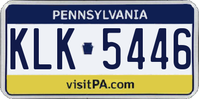 PA license plate KLK5446