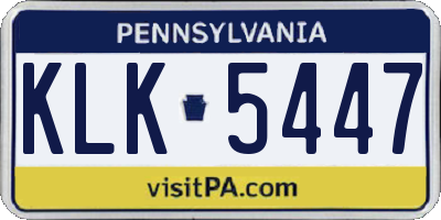 PA license plate KLK5447