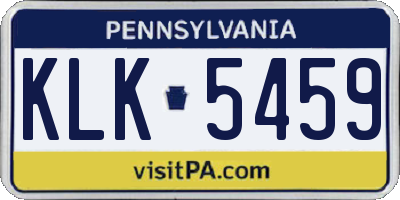 PA license plate KLK5459