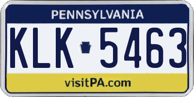 PA license plate KLK5463
