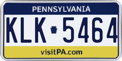 PA license plate KLK5464