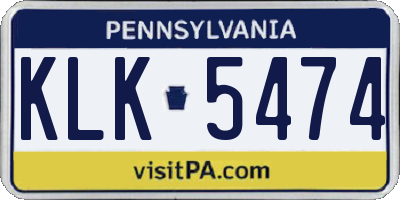 PA license plate KLK5474