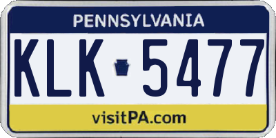 PA license plate KLK5477