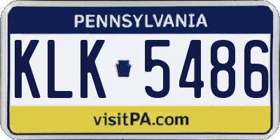 PA license plate KLK5486