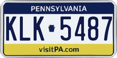 PA license plate KLK5487