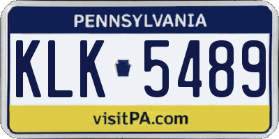 PA license plate KLK5489