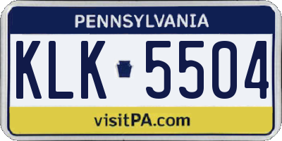 PA license plate KLK5504