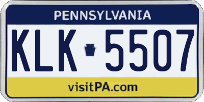 PA license plate KLK5507