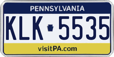 PA license plate KLK5535