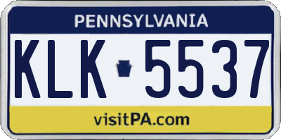 PA license plate KLK5537