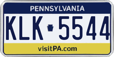 PA license plate KLK5544